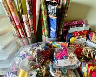 Gift wrap galore, bows