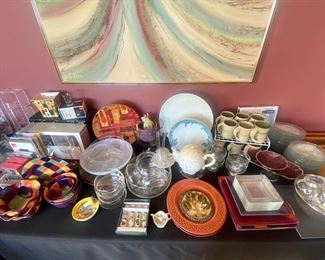 Serving ware, ceramic, pottery, glassware