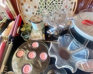 Candle holders and acrylic serveware