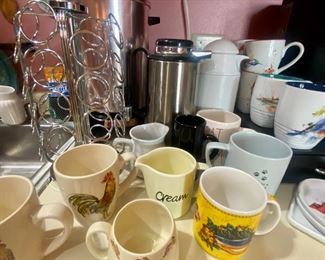 Mugs, Keurig kcup holder.  Rose Gold coffee maker 