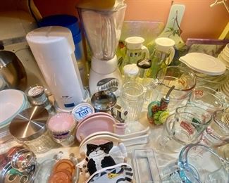 Blender, spoon rests and glass pitchers