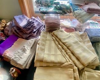 Table linens, napkins, runners, towels
