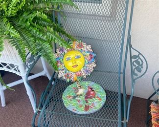 Chair, plant stand and fern