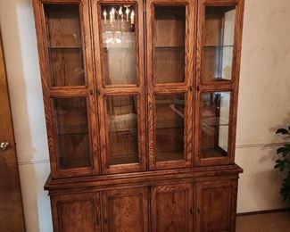 Henredon Artefacts lighted hutch 80 x 57 x 16