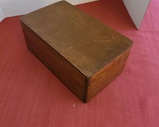 Wooden recipe box empty 4x6x10