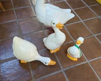 Ceramic ducks and goose is 19" tall