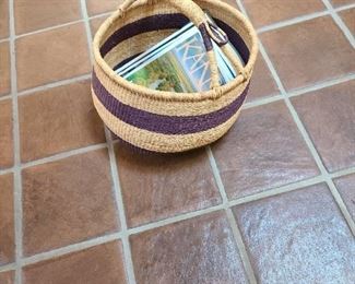 Handmade basket with magazines