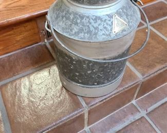 Antique milk can 15" tall
