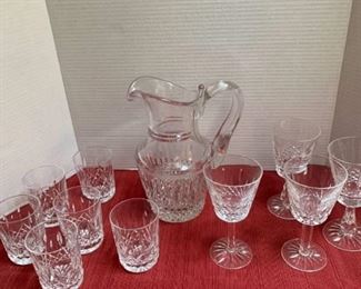 Waterford Crystal pitcher with glasses