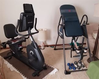 Sole recumbent bike, Iron Man inversion table