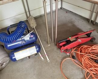 Compressor, jack, extension cords