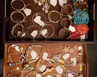 Bracelets, pins, scarf clips, belt buckles