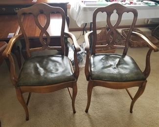 Wood arm chairs