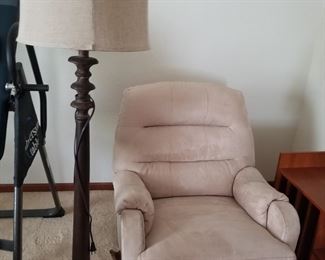 Recliner and floor lamp
