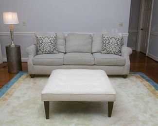 Ottoman and rug still available. Couch, lamp, table sold.