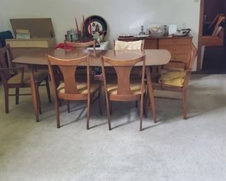 Mid century dining room table and chairs 