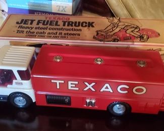 Metal Texaco jet fuel truck