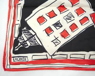 Detail of Mondi ‘The World is my Oyster’ silk scarf