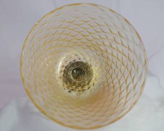 Interior of the I.V.R. Mazzega 1960's Murano glass compote.  