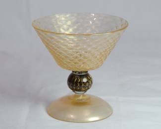 Another view of the I.V.R. Mazzega 1960's Murano glass compote.  