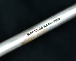 Mark on the elegant antique Rogers & Hamilton silverplate punch ladle