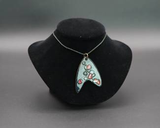  Signed mid century Audrey & Robert Engstrom enamel on copper pendant