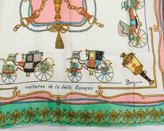Another detail of Bayeaux ‘Voitures de la Belle Epoque’ silk scarf