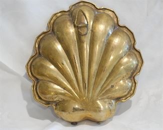 Reverse of the Heavy vintage shell form double candle sconce