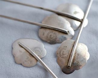 Marks on the Cuernavaca MDR sterling silver Hecho en Mexico mate straw spoons