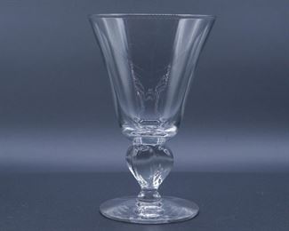 One of the seven vintage Seneca pattern crystal goblets by Morgantown Glass Factory 