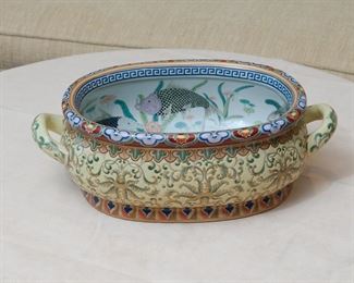 Large Chinese footbath, c. 1980's, 17" long overall