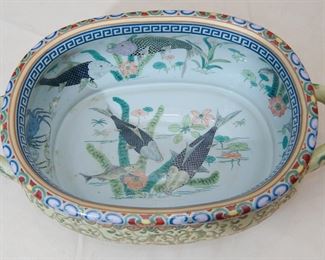 Interior of the large Chinese footbath, c. 1980's, 17" long overall