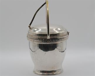 Another view of the vintage silverplated ice bucket