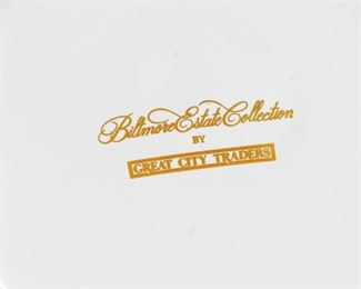 Mark on the replica two part porcelain fruit bowl from the Biltmore Estate Collection by Great City Traders