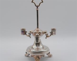 Lovely antique silver plate three arm centerpiece