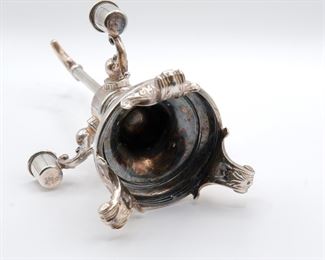 Underside of the lovely antique silver plate three arm centerpiece