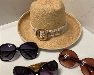 Assortment of Sunglasses, Women's Straw Hat