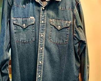 Carhartt Denim Button Up Long Sleeve Shirt