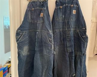 Two Carhartt Denim Overalls