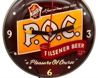 P.O.C Pilsener Beer Clock, "A Please of Course"