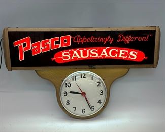Pasco Sausages "Appetizingly Different" Light-Up Clock