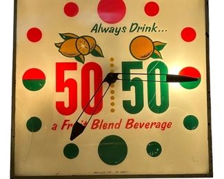 50/50 Beverage Light-Up Clock