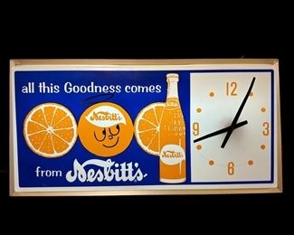 "All This Goodness Comes From Nesbitt's" Light Up Clock