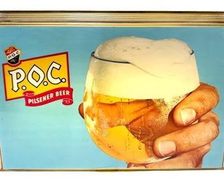 P.O.C. Pilsener Beer Light-Up Sign