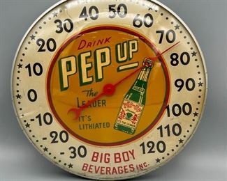 Pep Up Advertising Thermometer from Big Boy Beverage Inc.