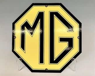 MG Auto Porcelain Sign