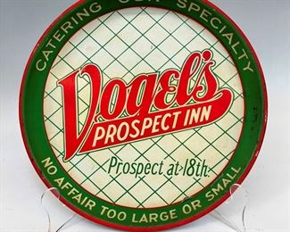 Vogel's Prospect Inn Advertising Beverage Tray