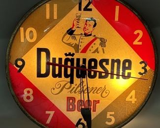 Duquesne Pilsener Beer Light-Up Clock