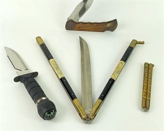  05 Knife Collection with Filipino Balisong Butterfly Knives 