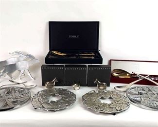 Dansk, Towle, Cromargan Silver Plate Utensils And Decor